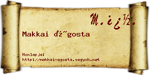 Makkai Ágosta névjegykártya